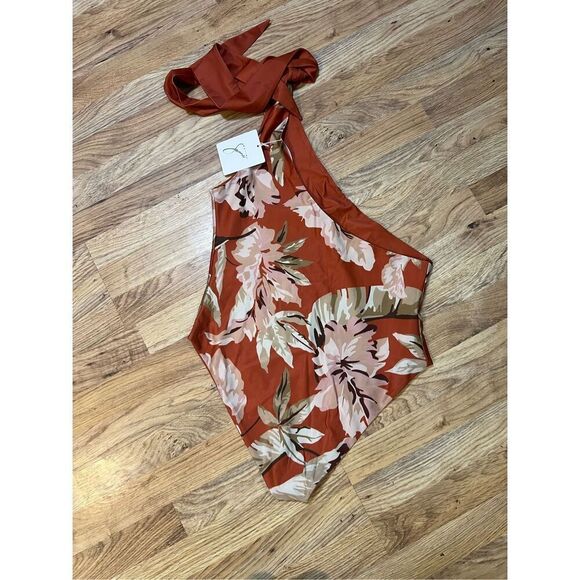 NWT Baiia Australia Sustainable Reversible One Shoulder Bathing Suit Sz 18 - Picture 1 of 6